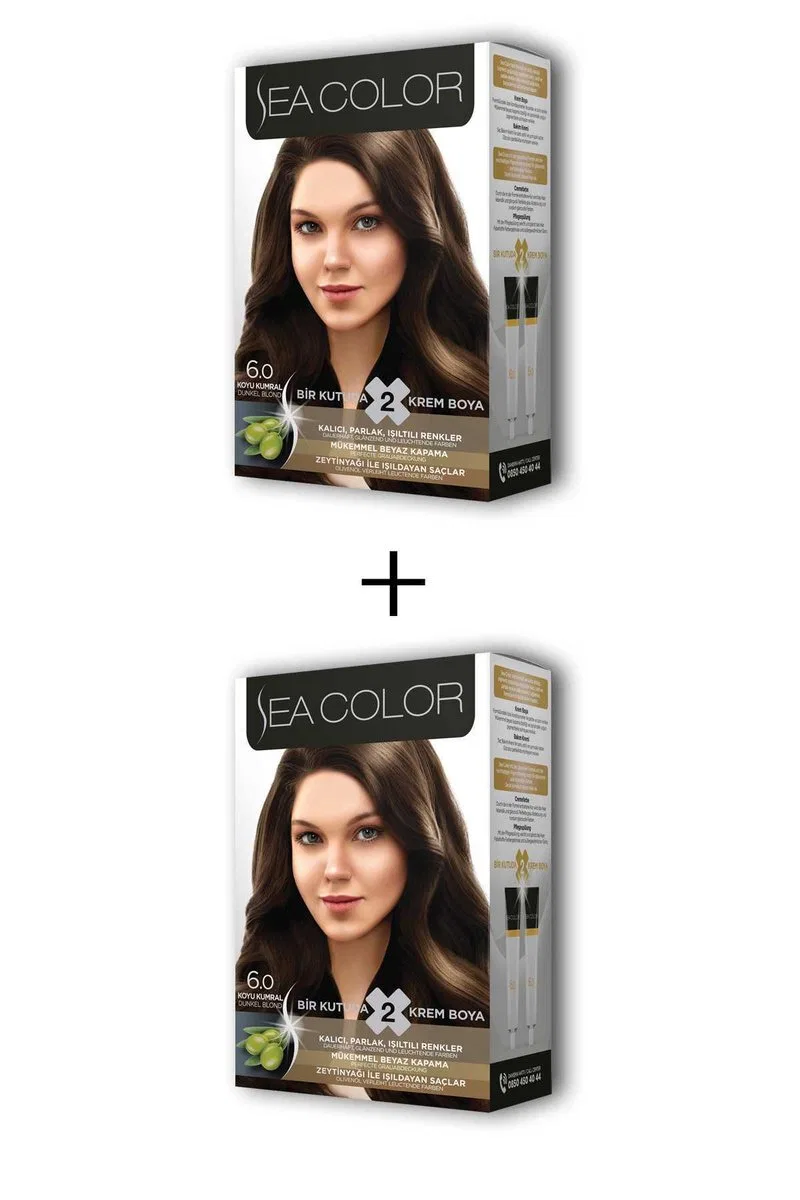 2X2 Tüp Krem Saç Boyası Seti Koyu Kumral No: 6. 0