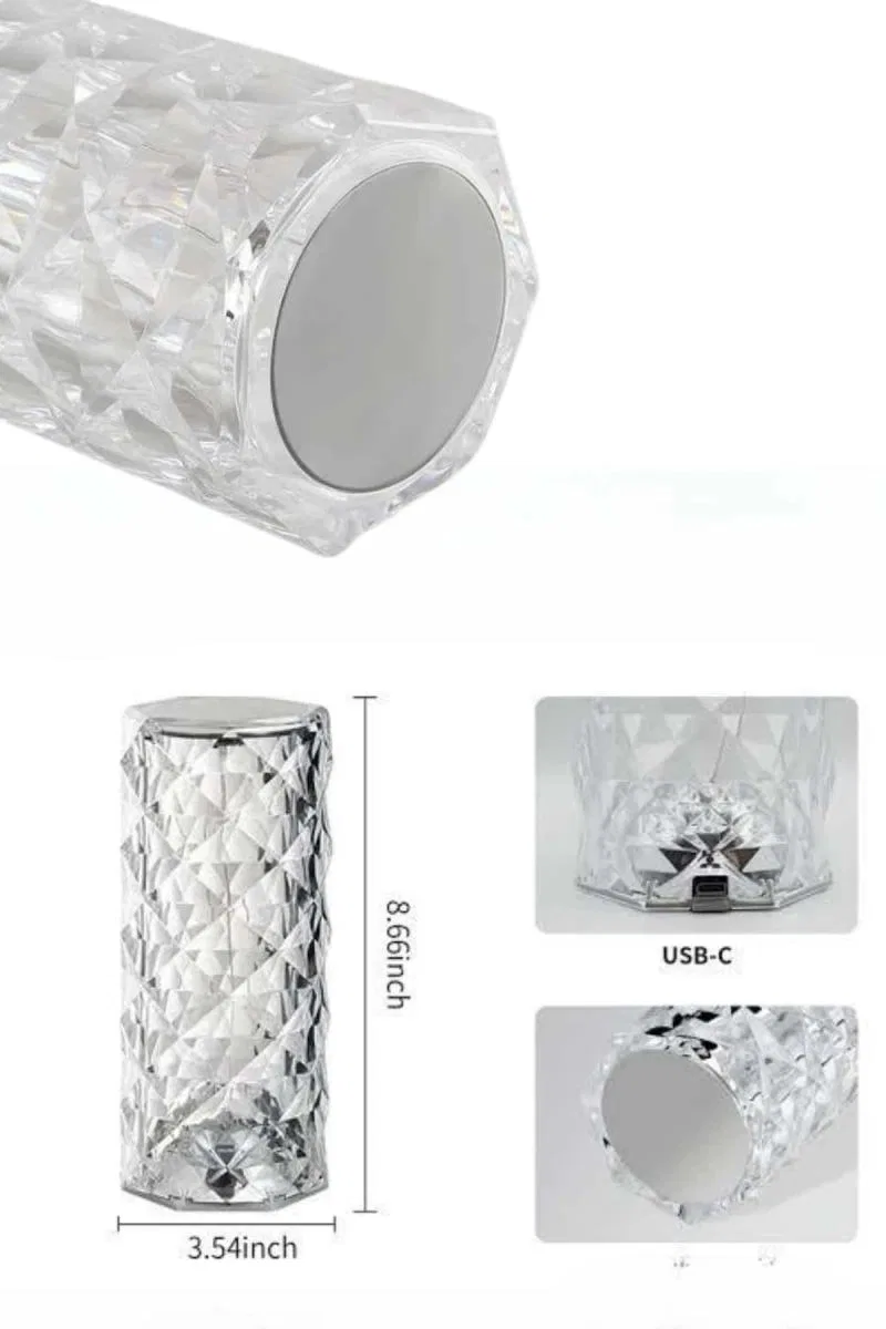 Yeni Nesil Modern Kristal Masa Ve Gece Lambası Dokunmatik Renk Değiştirebilen görsel 2