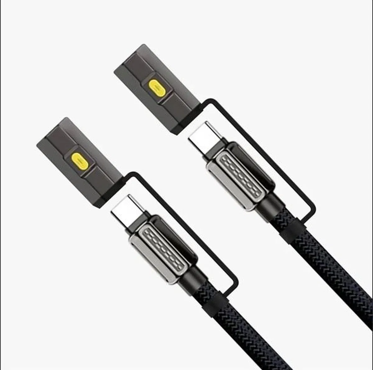 Led Fener Ve Alevsiz Çakmak Fonksiyonlu Type-c Şarj Ve Data Kablosu 120 Cm Siyah görsel 3