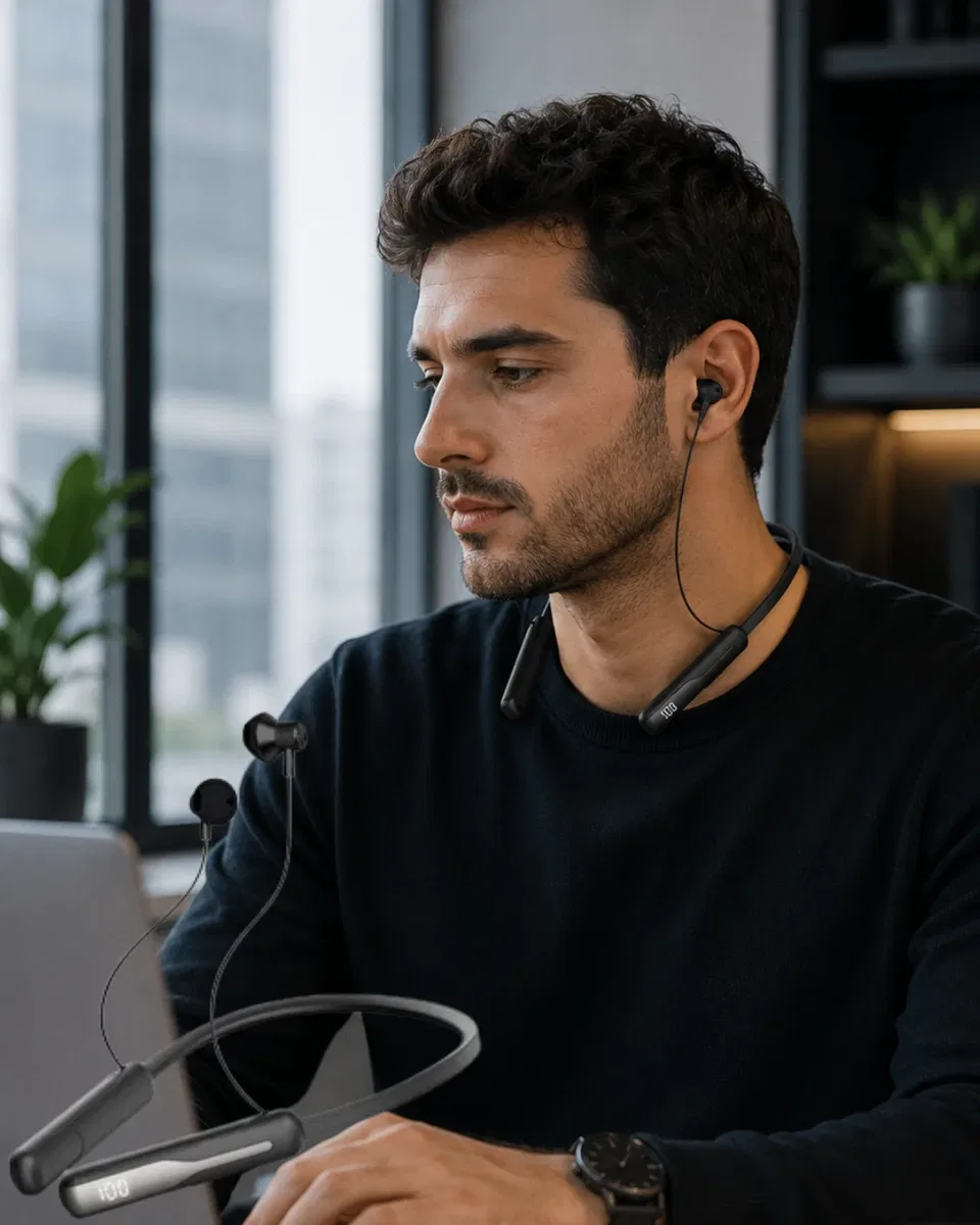 Bluetooth 5. 4 Boyun Askılı Kulaklık Manyetik Kulaklıklı Type C Şarjlı
