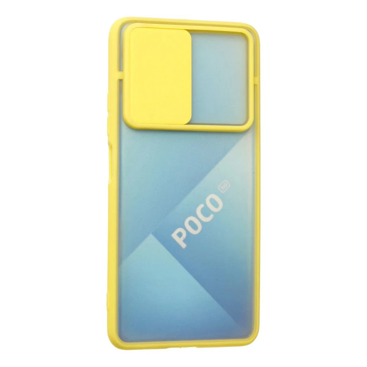 Xiaomi Poco F3 Kılıf Palm Buzlu Kamera Sürgülü Silikon - Sarı görsel 3