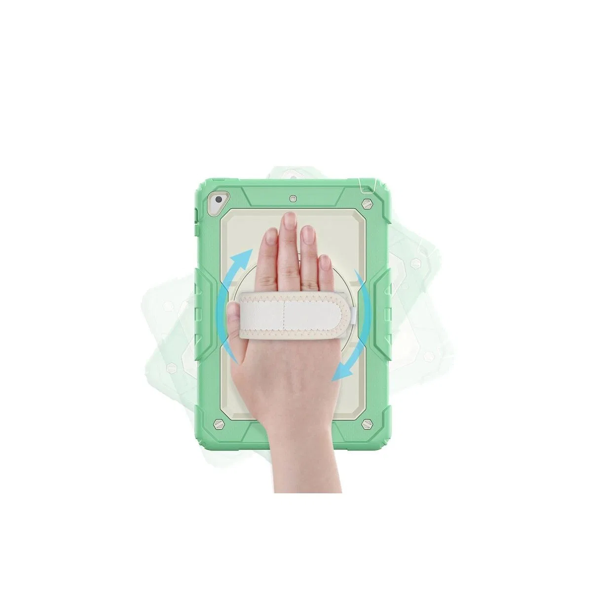 Apple İpad 5 Air 9. 7 Kılıf Strap New Tablet Kapak - Yeşil görsel 3