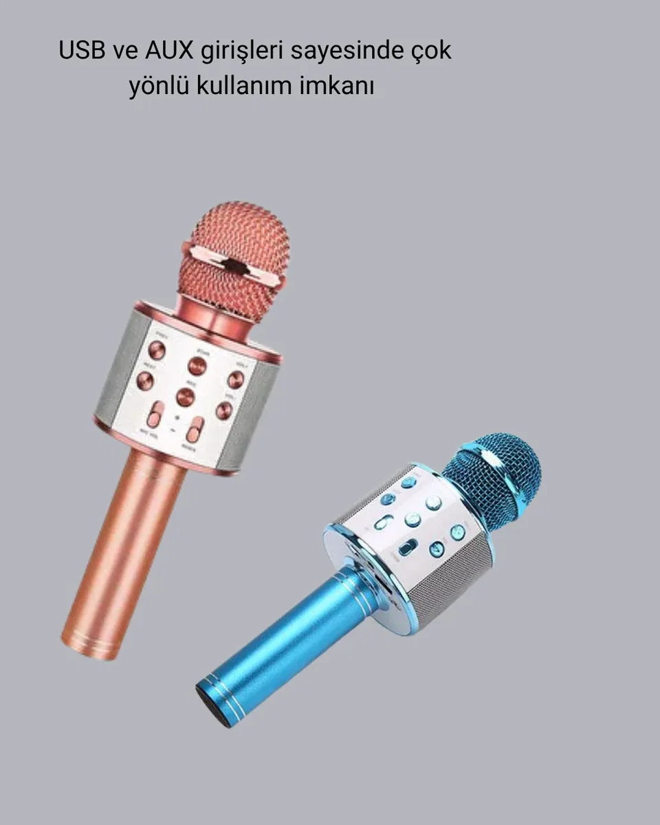 Bluetooth Karaoke Mikrofon – Yüksek Ses Kalitesi, Yankı Efektli, Uzun Ömürlü Pil görsel 3