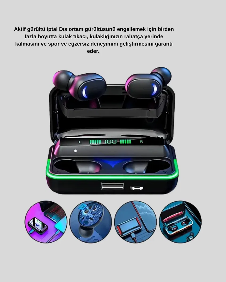 Gaming Bluetooth Kulaklık 800mAh Powerbank Düşük Gecikmeli görsel 4