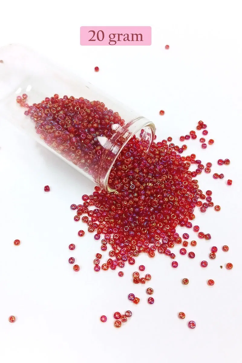 Dökme Cam Kum Boncuk (11/0) 2 mm - 4 Renk - Toplam 80 Gram - BNC405 görsel 5