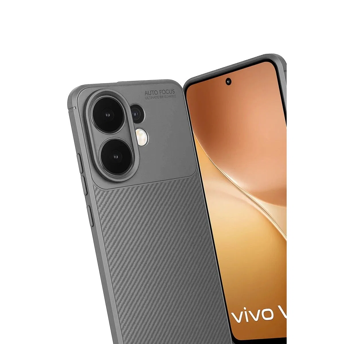 Vivo V60 5g Auto Focus Karbon Kapak - Gri görsel 3