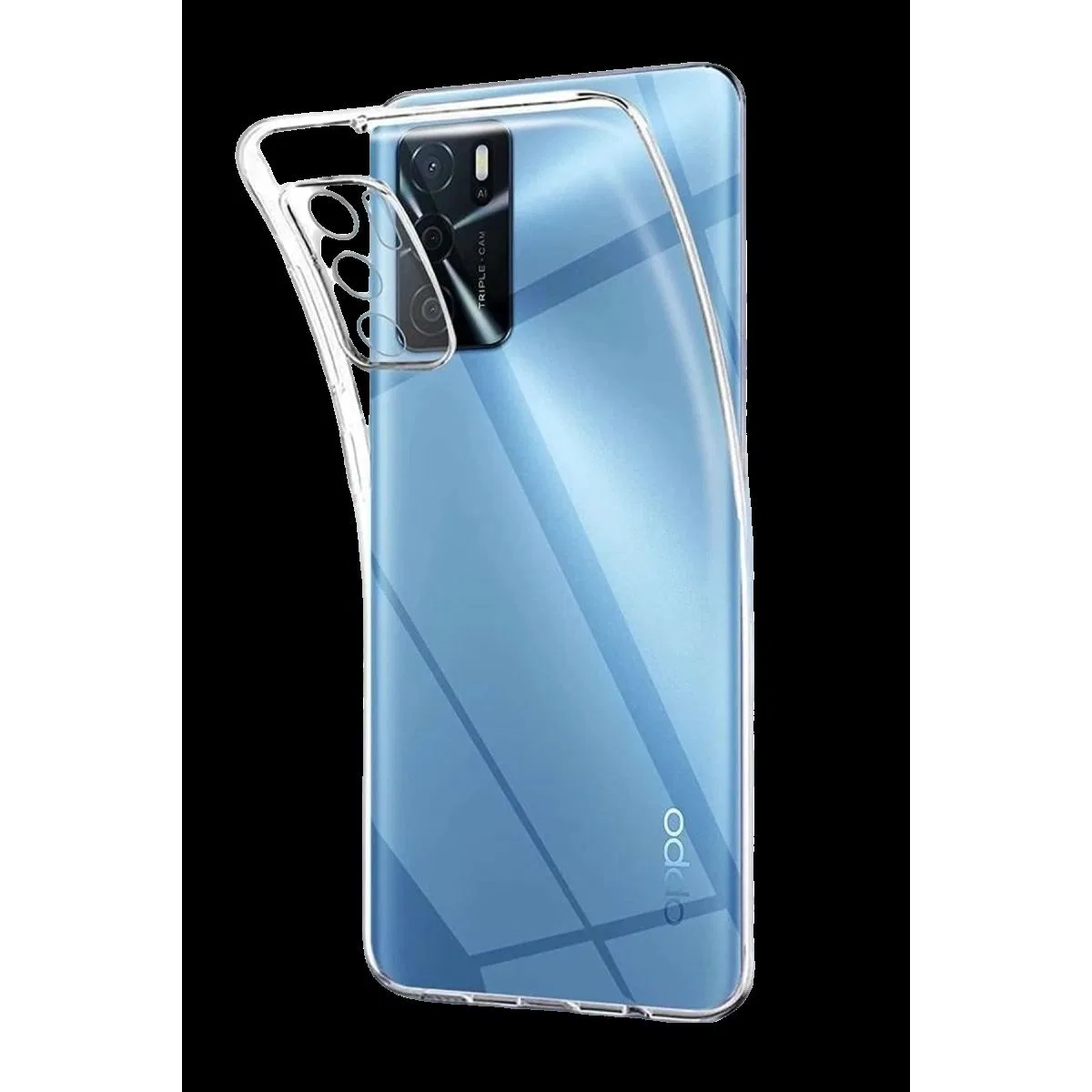 Oppo A16 Kılıf Lüx Şeffaf Silikon - Şeffaf
