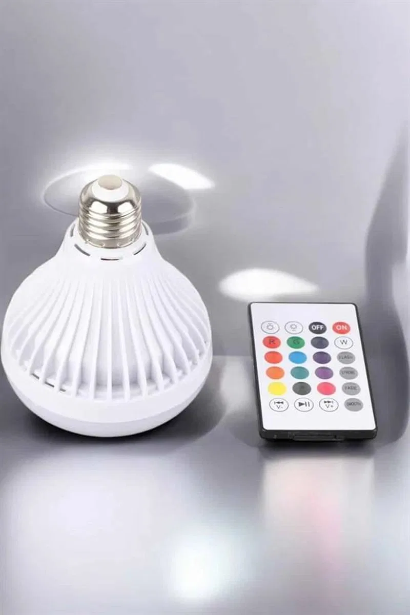 Kablosuz Bluetooth Hoparlör Led Lamba görsel 3