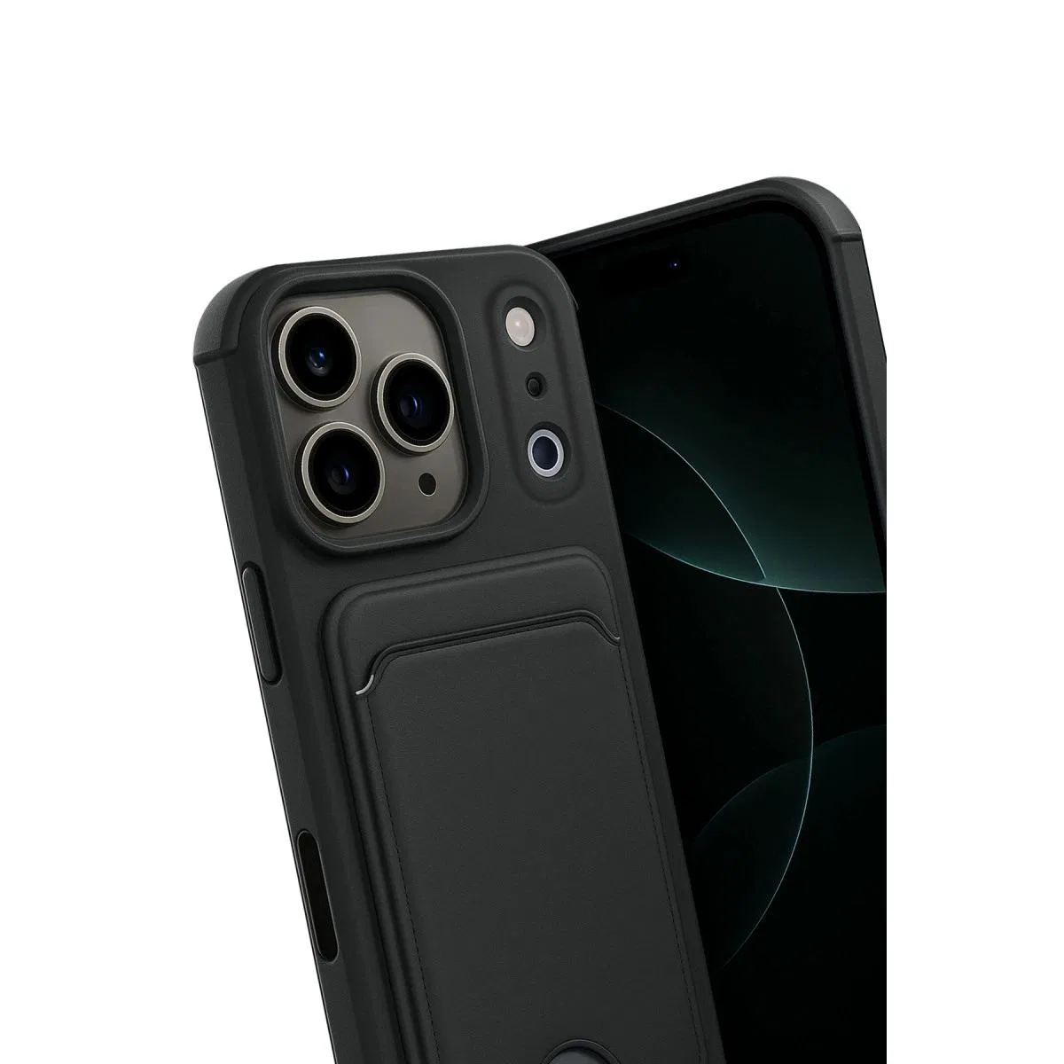 Apple İphone 17 Pro Kelvin Kartvizitli Silikon - Siyah görsel 3