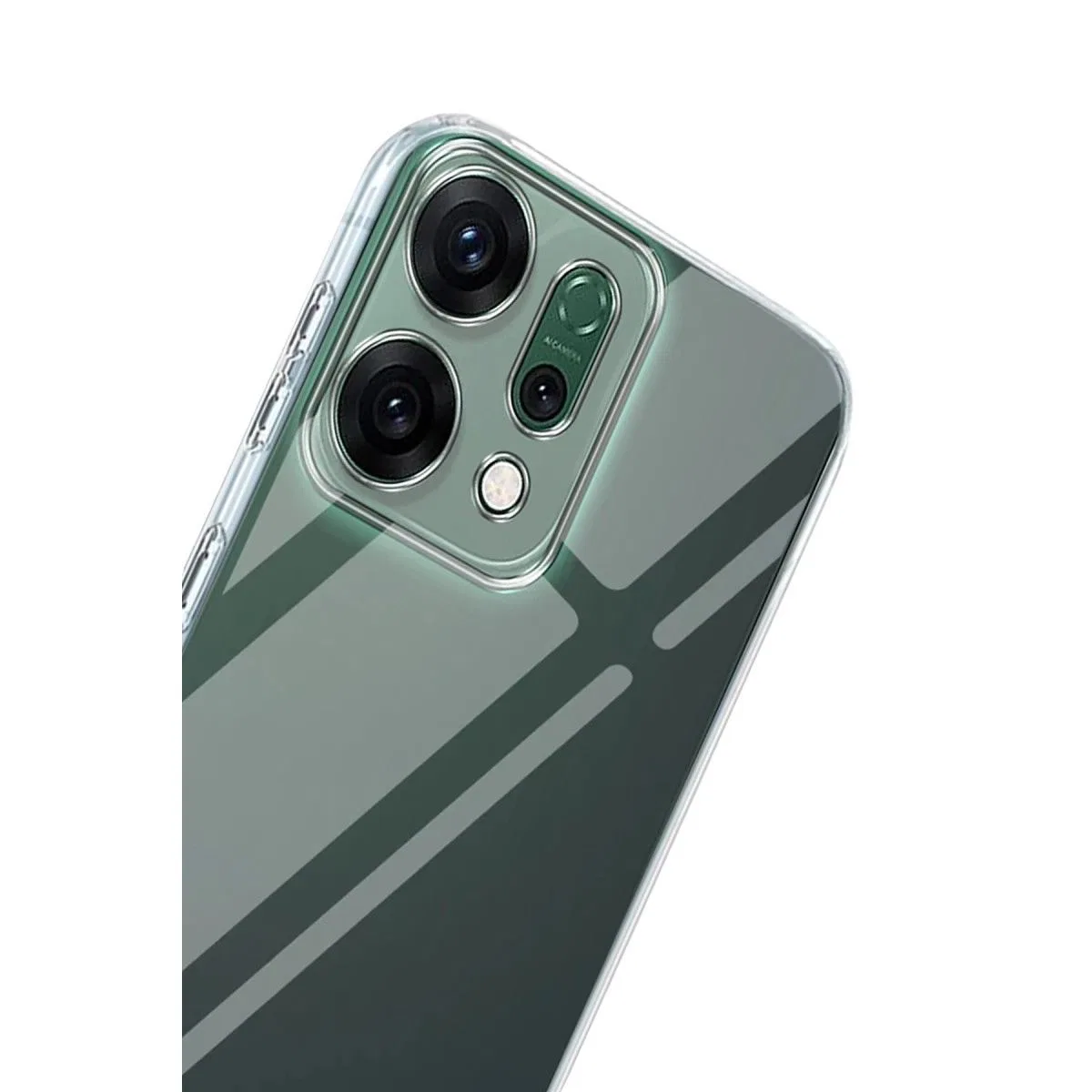 Oppo Reno 14 Kılıf Lüx Şeffaf Silikon - Şeffaf görsel 3