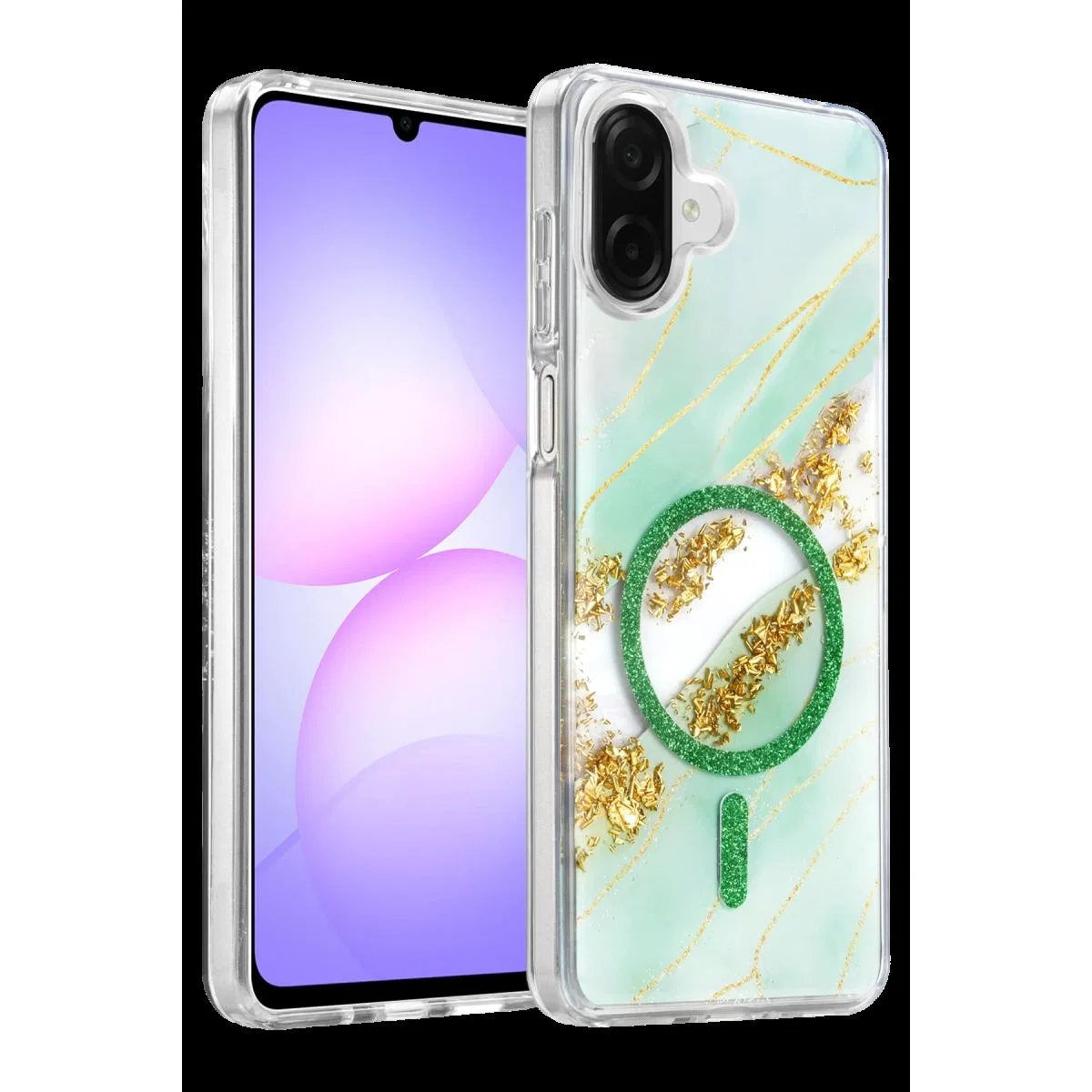 Onegif Samsung Galaxy A07 4g Lotus Simli Magsafe Kapak - Yeşil