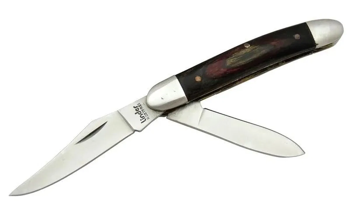 K-21 Linder Çiftli / Çift Ağızlı Çakı 14, 5 Cm - Ahşap Saplı, Manuel