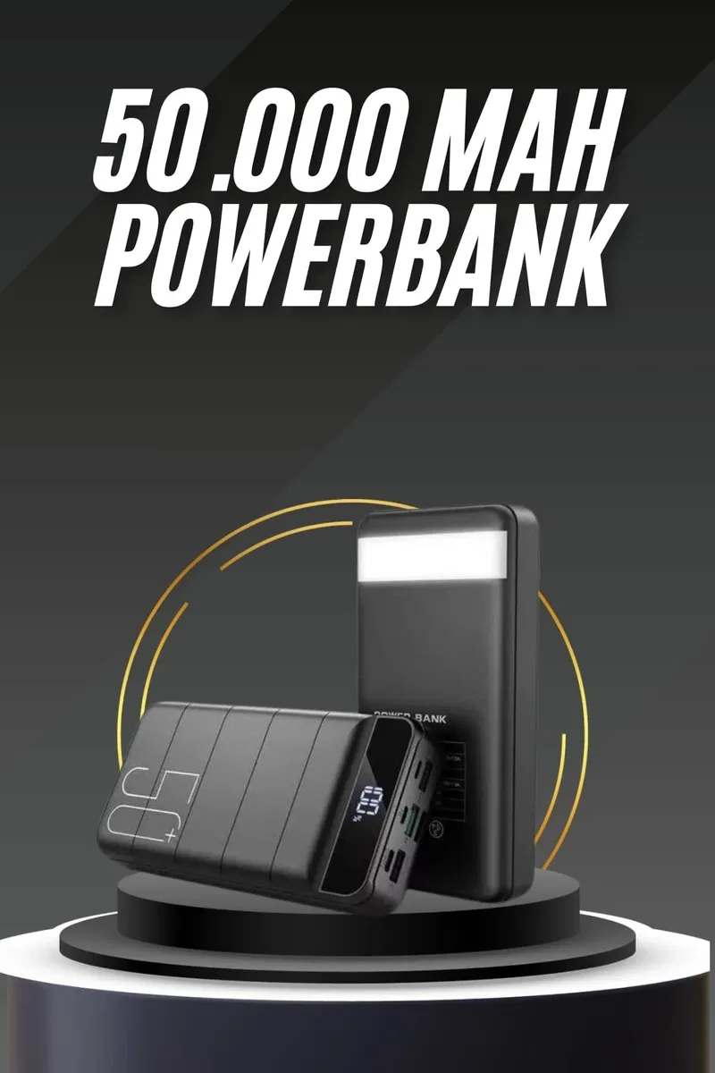 50. 000 Mah Led Dijital Göstergeli USB Çıkışı Powerbank
