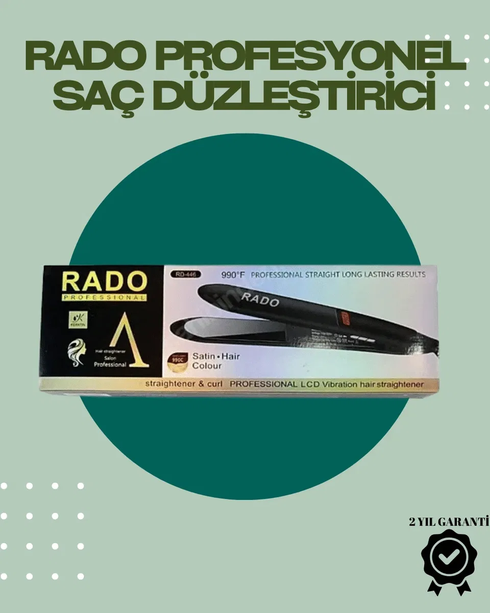Rado RD-446 – Titanyum Seramik, 2. 5 Metre Kablo, Hızlı Isınan Saç Düzleştirici