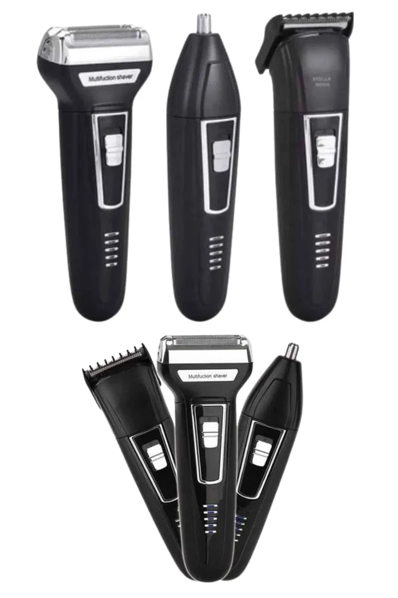 3'lü Set Saç Sakal Kesme Traş Makinesi Burun Kılı Alma Tıraş Makinesi görsel 4