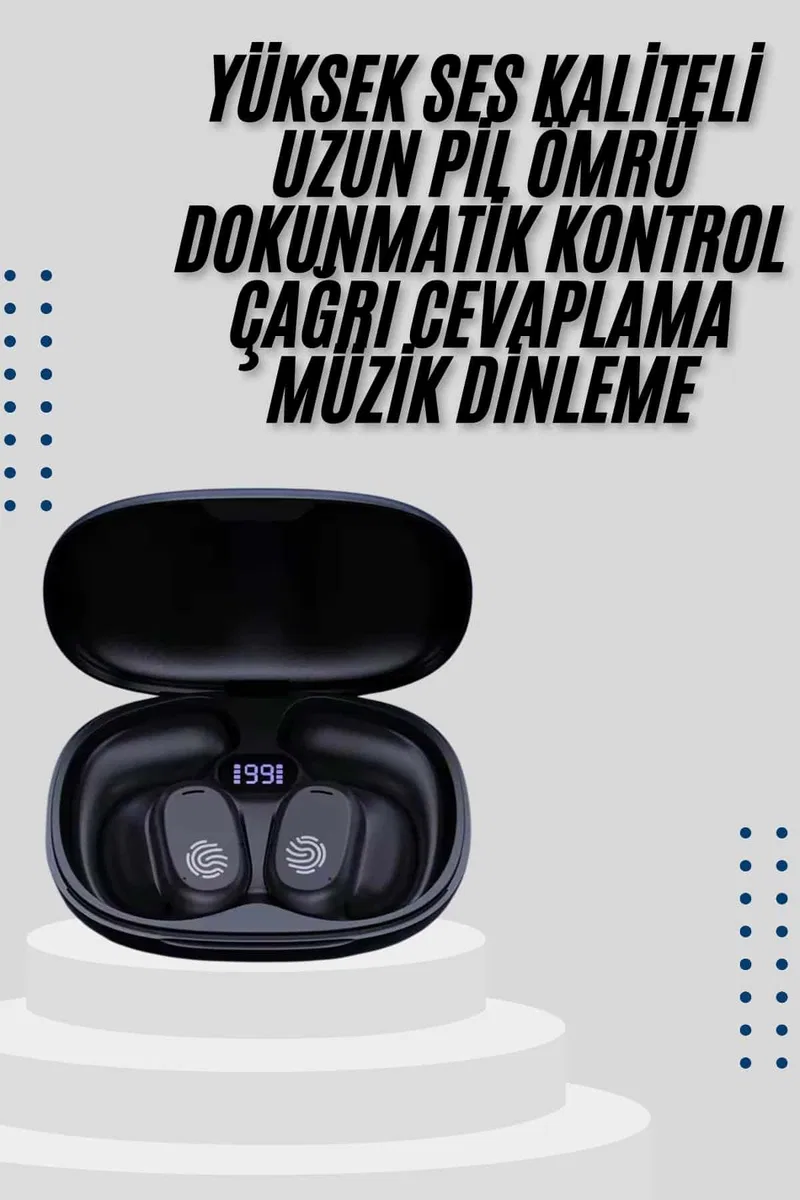 Kablosuz Küpeli Kulaklık Aktif Gürültü Önleyici Dokunmatik Kontrol görsel 2