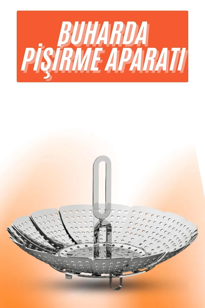 Buharda Pişirme Aparatı Katlanabilir Sebze Pişirme Haşlama Aparatı
