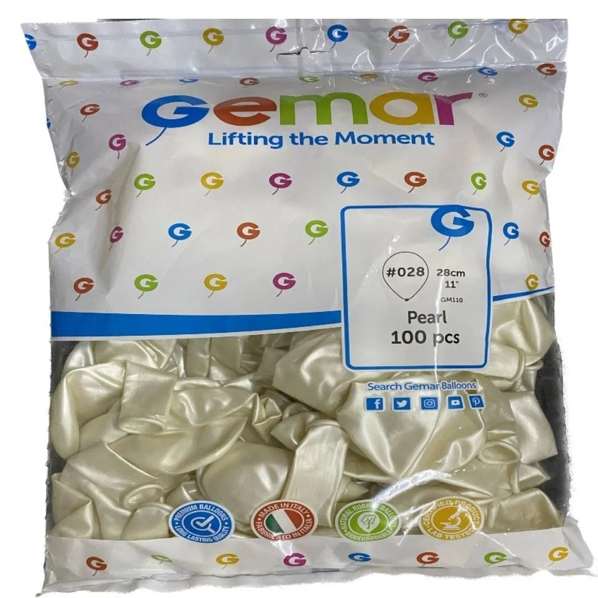 28 cm (11 inç) Metalik Balon 100'lü görsel 2
