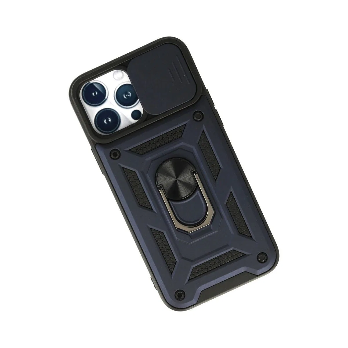 Apple İphone 13 Pro Kılıf Pars Lens Yüzüklü Silikon - Lacivert görsel 3