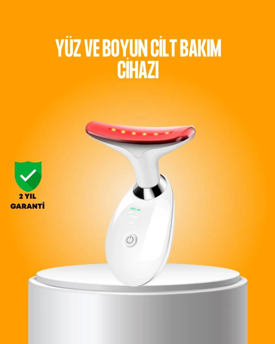 3 Modlu Boyun Ve Yüz Bakım Cihazı – Ems, Temizleme, Sıcak Masaj Ve Renkli Işık Terapi Özellikli