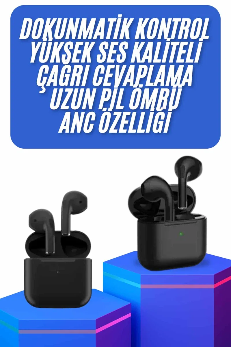 Kablosuz Bluetooth Kulaklık TWS Pro5 Kulaklık ANC Özelliği Dokunmatik Kontrol görsel 2