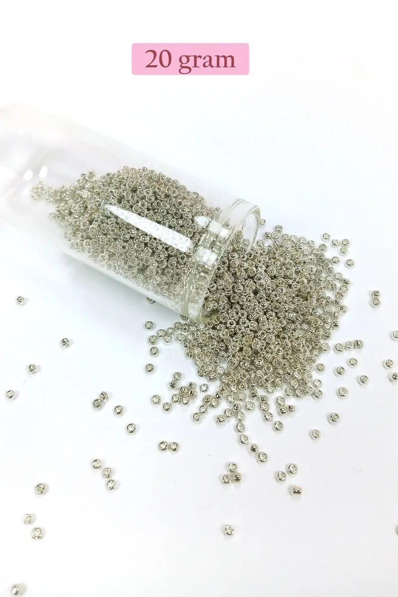 Dökme Cam Kum Boncuk (11/0) 2 mm - 4 Renk - Toplam 80 Gram - BNC404 görsel 5