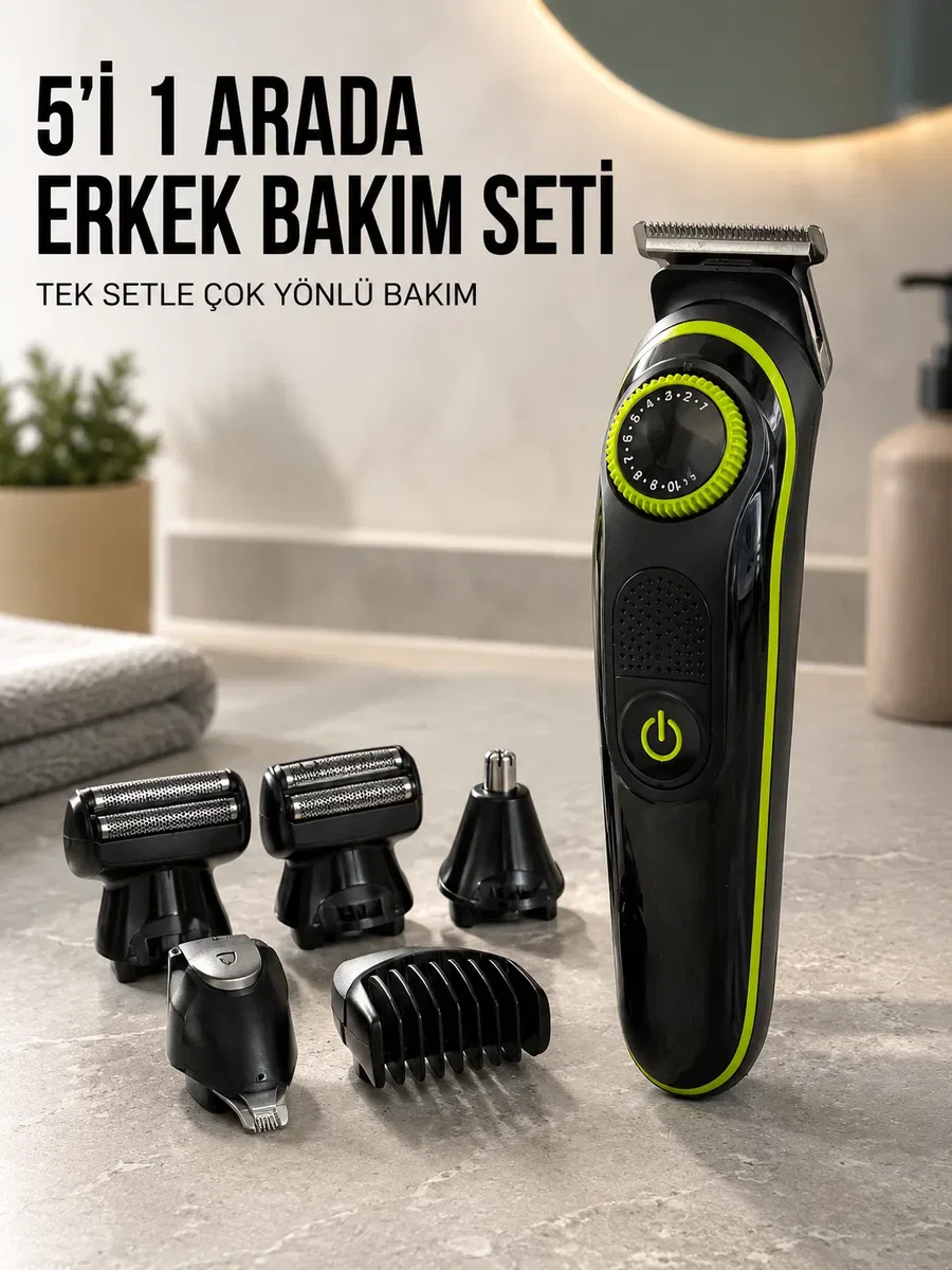 Erkek Kişisel Bakım Seti Çok Amaçlı Sakal Vücut Burun Kulak Tıraş Makinesi