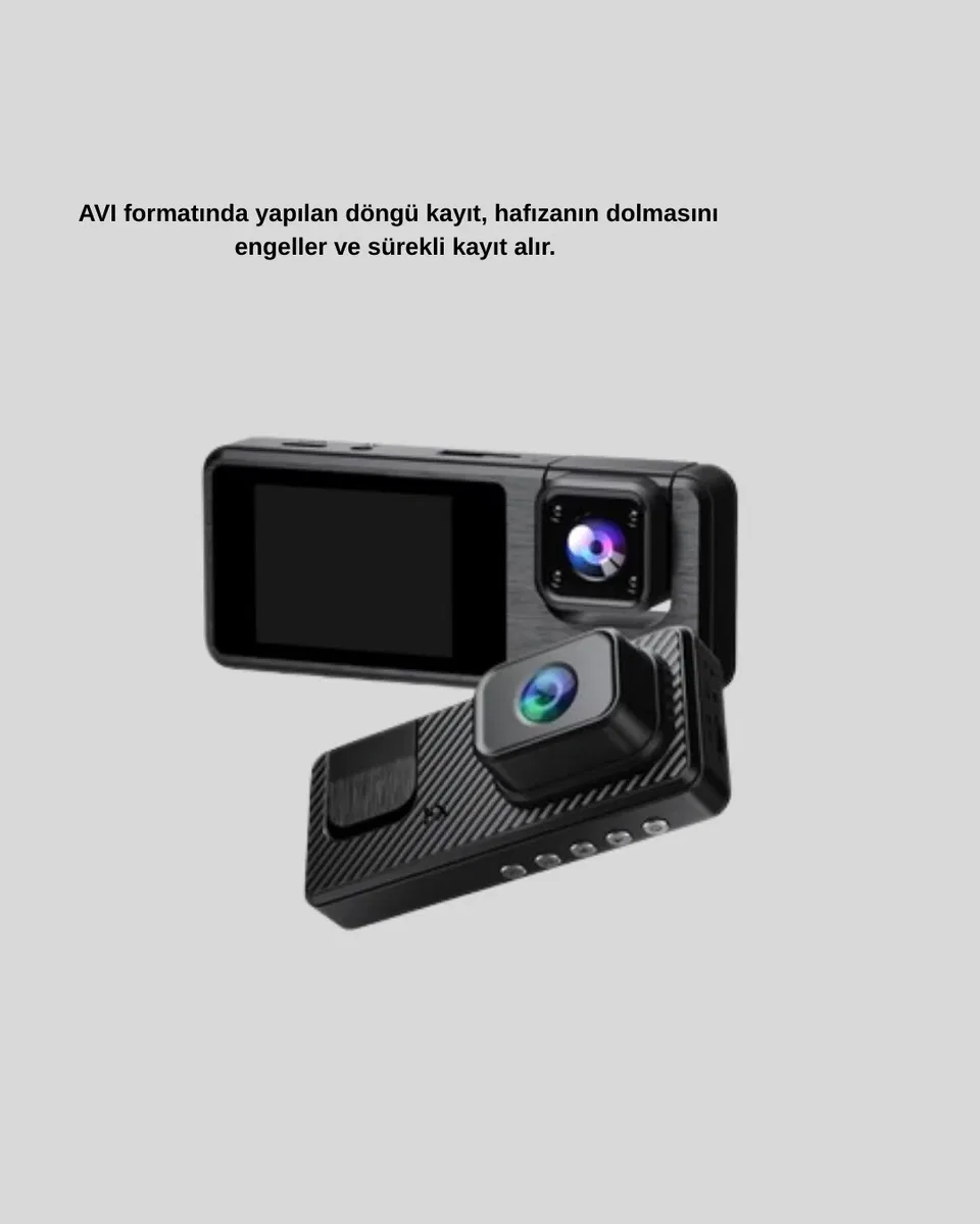Full HD 3'lü Araç Kamerası Geri Görüş Destekli Park Modlu 1080P DVR görsel 3