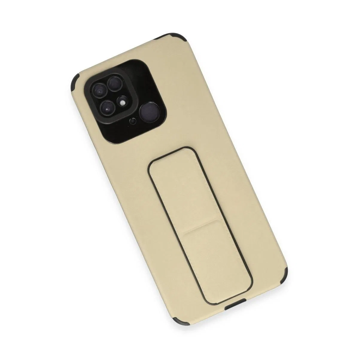 Xiaomi Redmi 10c Kılıf Mega Standlı Silikon - Gold görsel 3