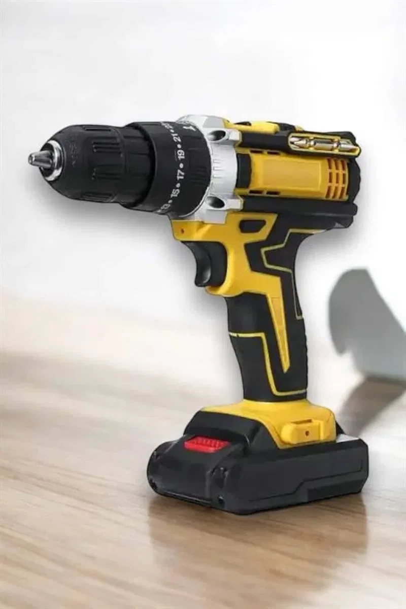 Çift Bataryalı Metal Dişli Darbeli Şarjlı Matkap Seti 24W Güç ve 24 Parça Aksesuar görsel 3