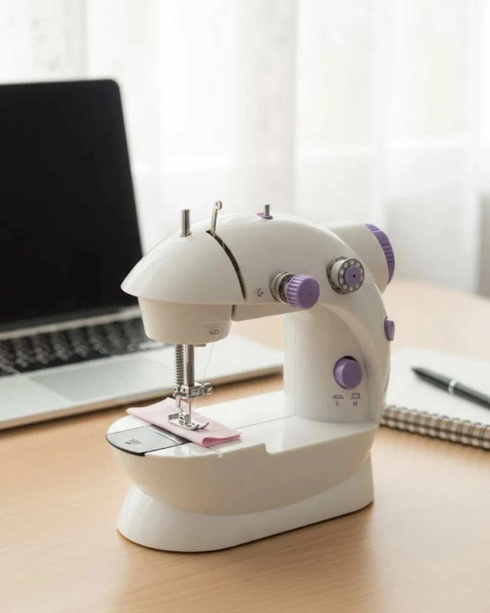 Ev Tipi Mini Dikiş Makinesi Ayarlanabilir Hız Ve Işıklı