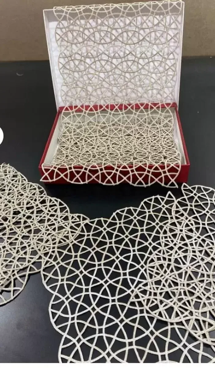 Angles Model Kahverengi 5 Parça Dantel Runner Seti Masa Örtüsü Salon Takımı görsel 4
