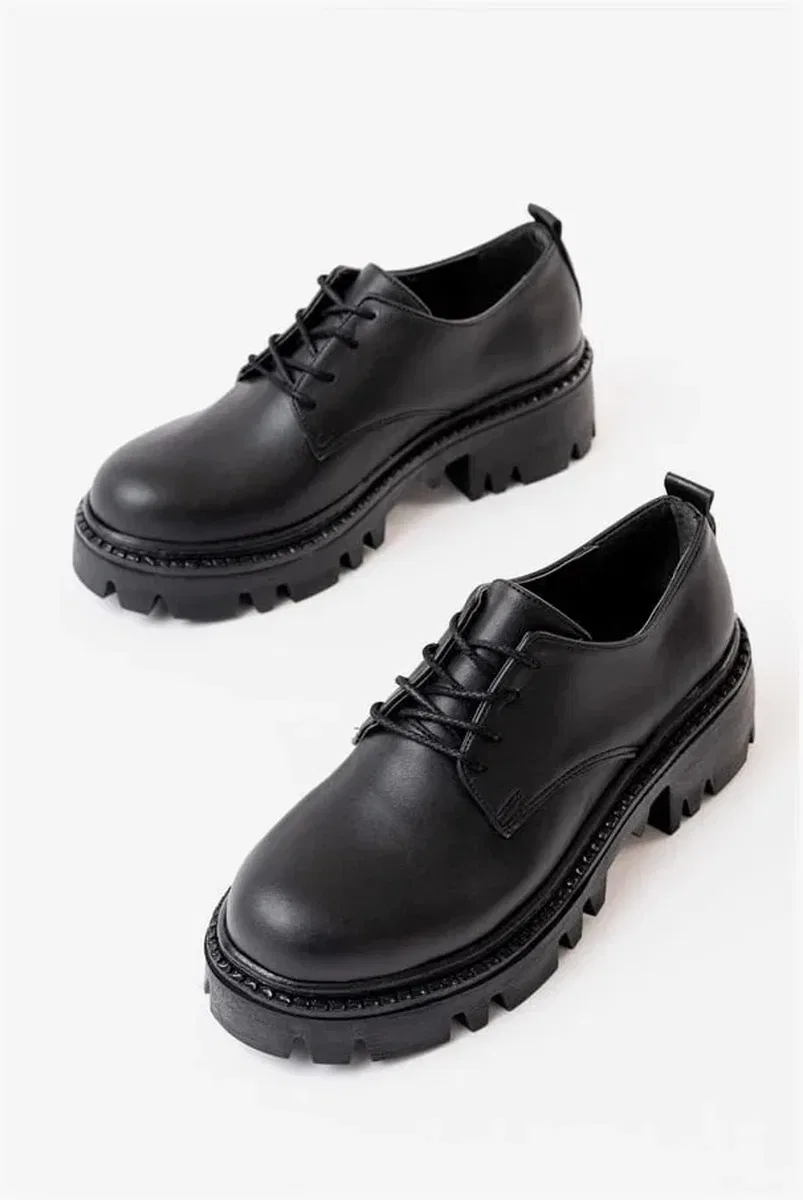 Kadın Loafer Ayakkabı Ayakkabı Bağcıklı Tabanlı Yüksek Casual Günlük görsel 4