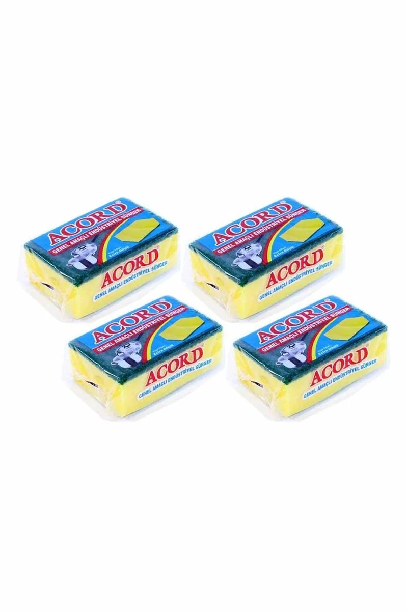 4 adet Jumbo Boy Endüstriyel Çok Amaçlı Bulaşık Süngeri 13x8x4 cm