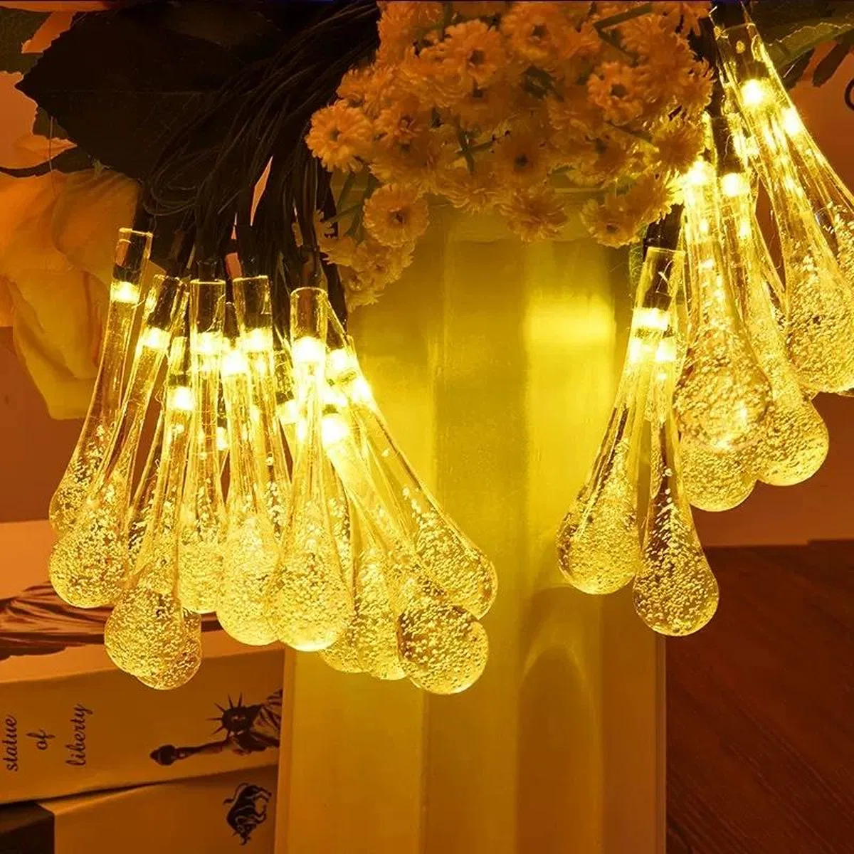 7m 50 Led Damla 8 Fonksiyonlu Solar Panelli-gün Işığı görsel 3