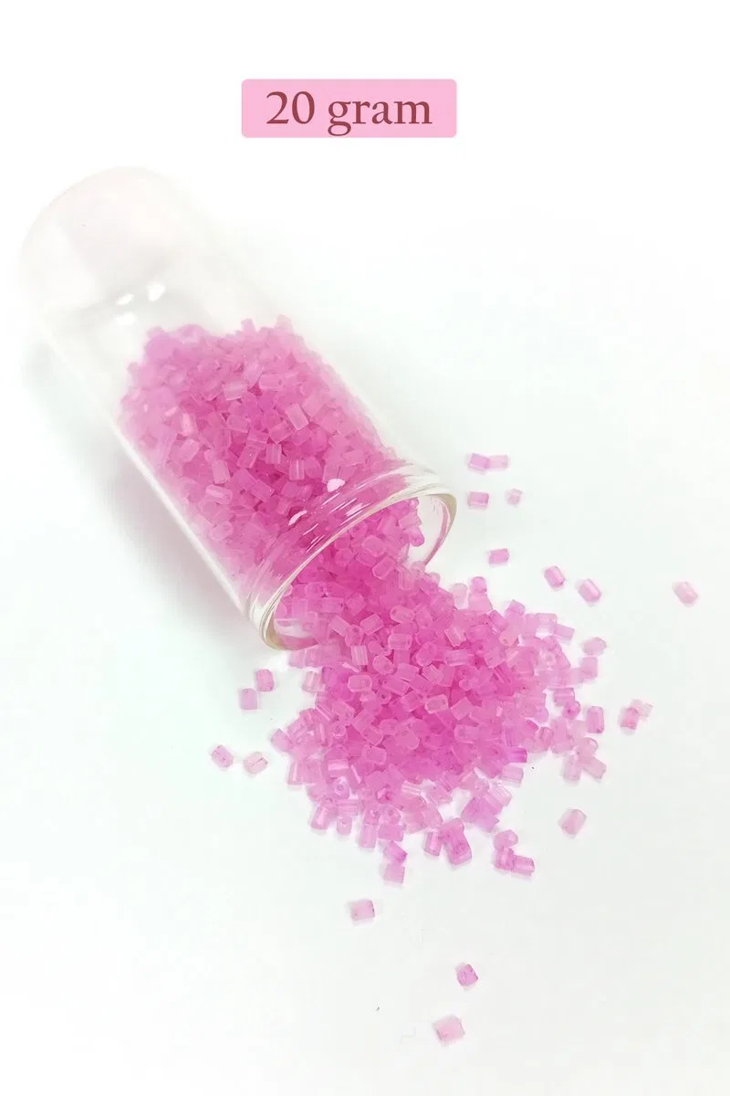 Kesme Cam Boncuk 2mm - 20 Gram - Şeffaf Mat Pembe -BNC329
