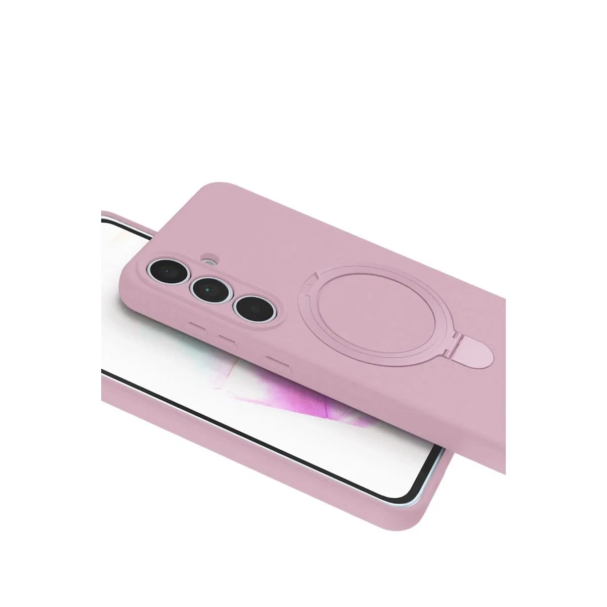 Samsung Galaxy S25 Fe Regal Magsafe Standlı Kapak - Açık Pembe görsel 4