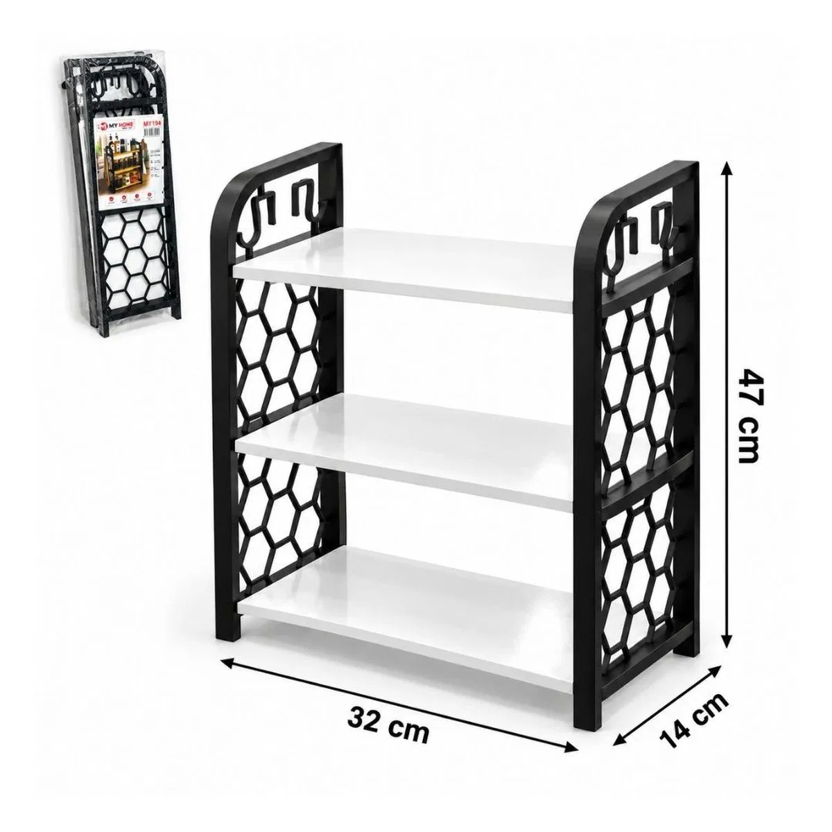 3 Katlı Ahşap Raflı Organizer görsel 2