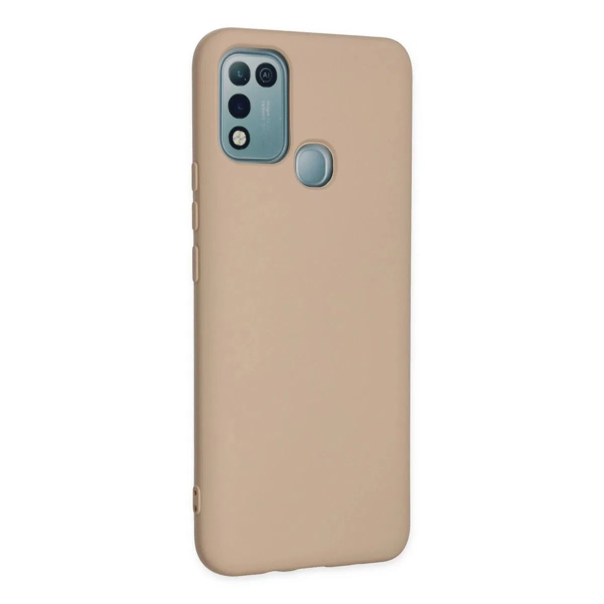 İnfinix Hot 10 Play Kılıf Nano İçi Kadife Silikon - Pudra görsel 2