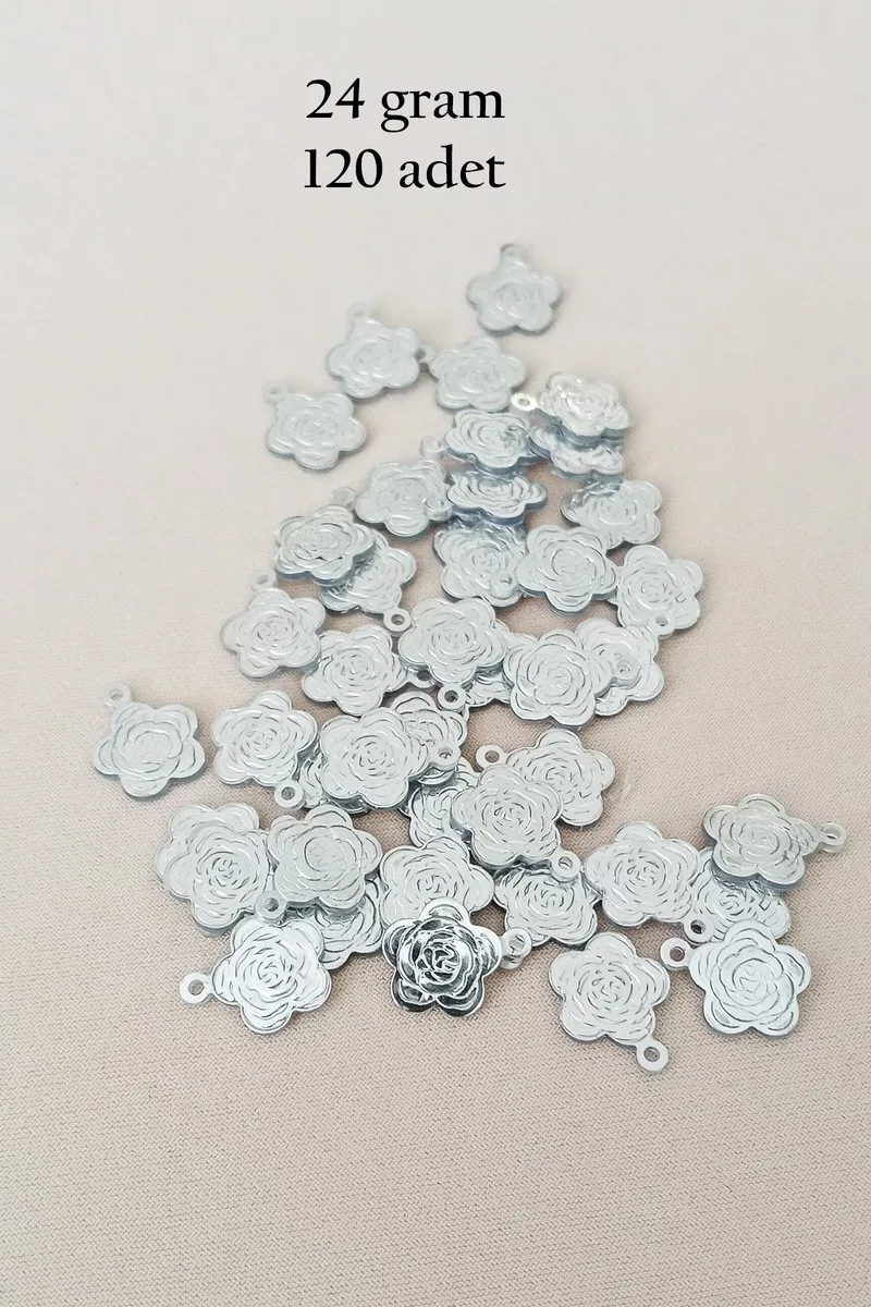 Oya Abiye Bileklik Kolye Pleksi Metalik Plastik Pul Gümüş Renk 24 gram 120 adet - BNC584