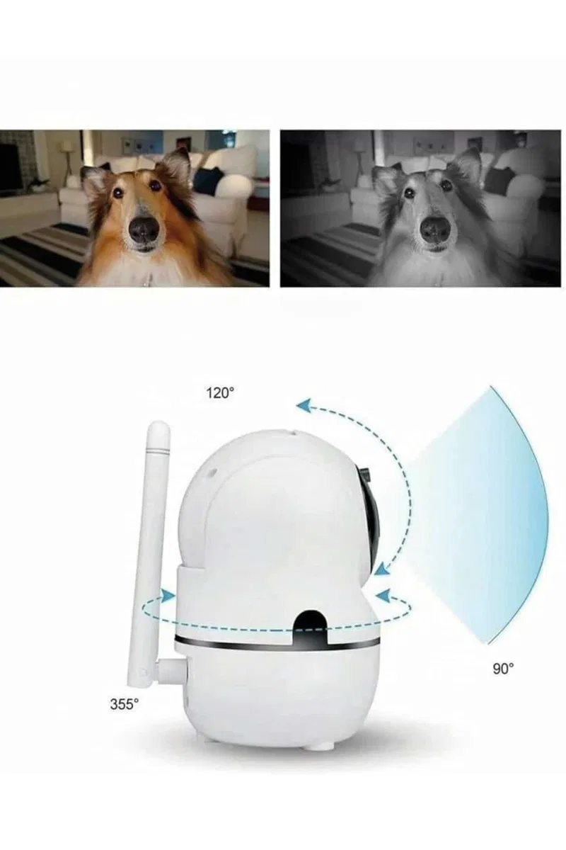 Kablosuz Wifi Destekli Akıllı Güvenlik Kamerası Hareket Sensörlü görsel 3