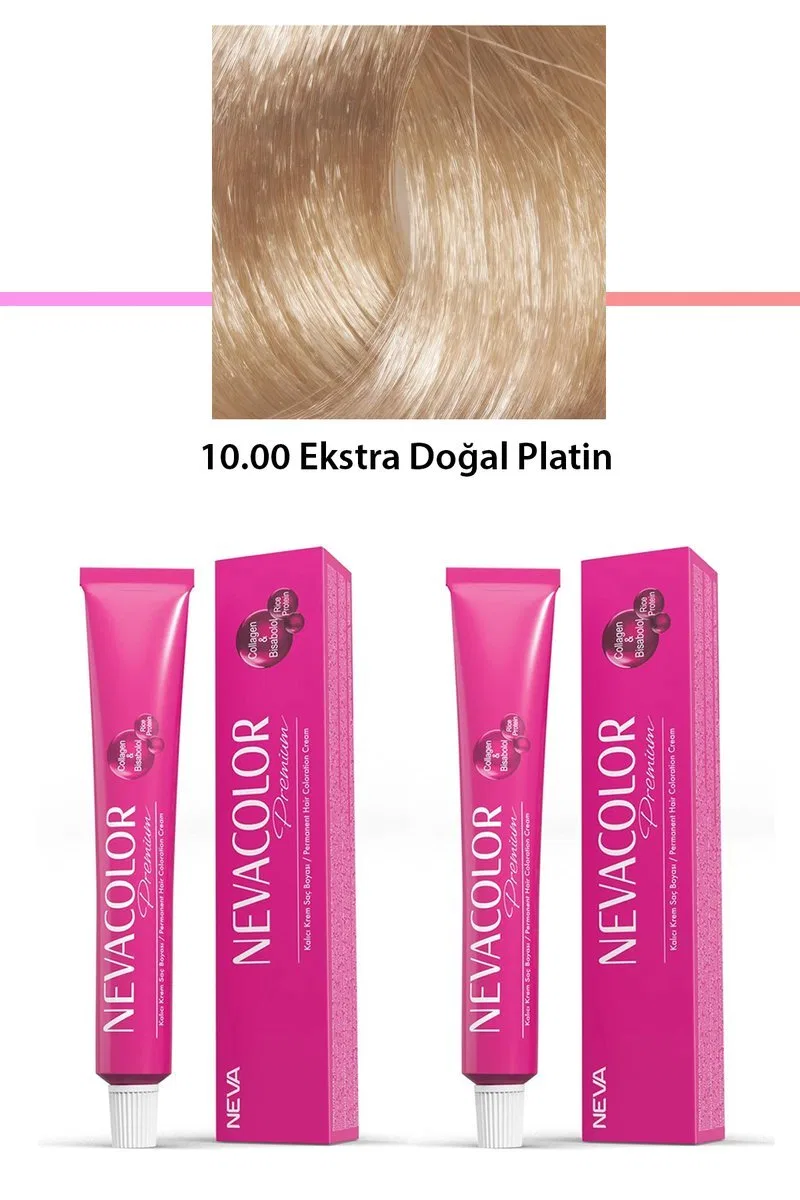 2 li Set Premium 10. 00 Ekstra Doğal Platin - Kalıcı Krem Saç Boyası 2 X 50 g Tüp