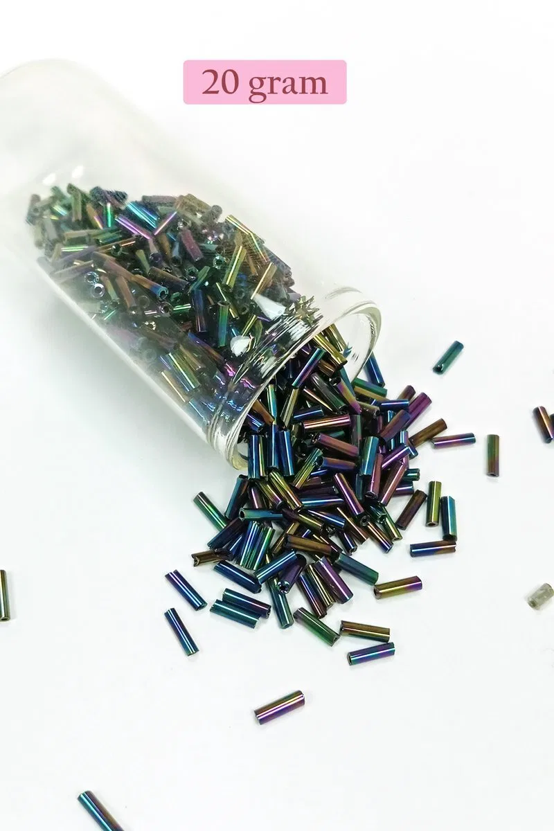 Uzun Boru Kesme Boncuk Çap 2mm Uzunluk 10 mm - 4 Renk - Toplam 80 Gram - BNC427 görsel 4
