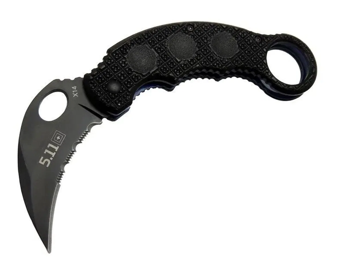 X14 5. 11 Siyah Karambit Koleksiyon Çakı 16 Cm - Plastik Sap