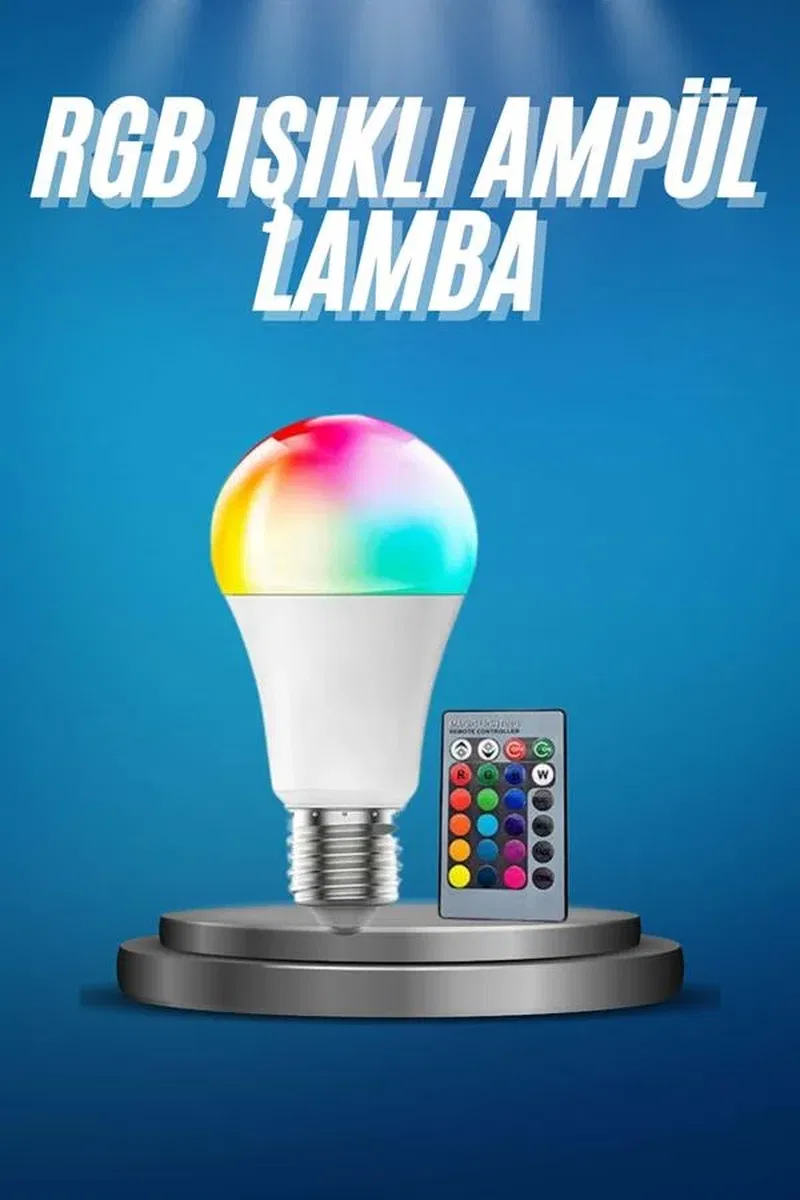 Ayarlanabilir Parlaklık RGB Led Ampul Beyaz Lamba Ve Renkli Ampul görsel 2