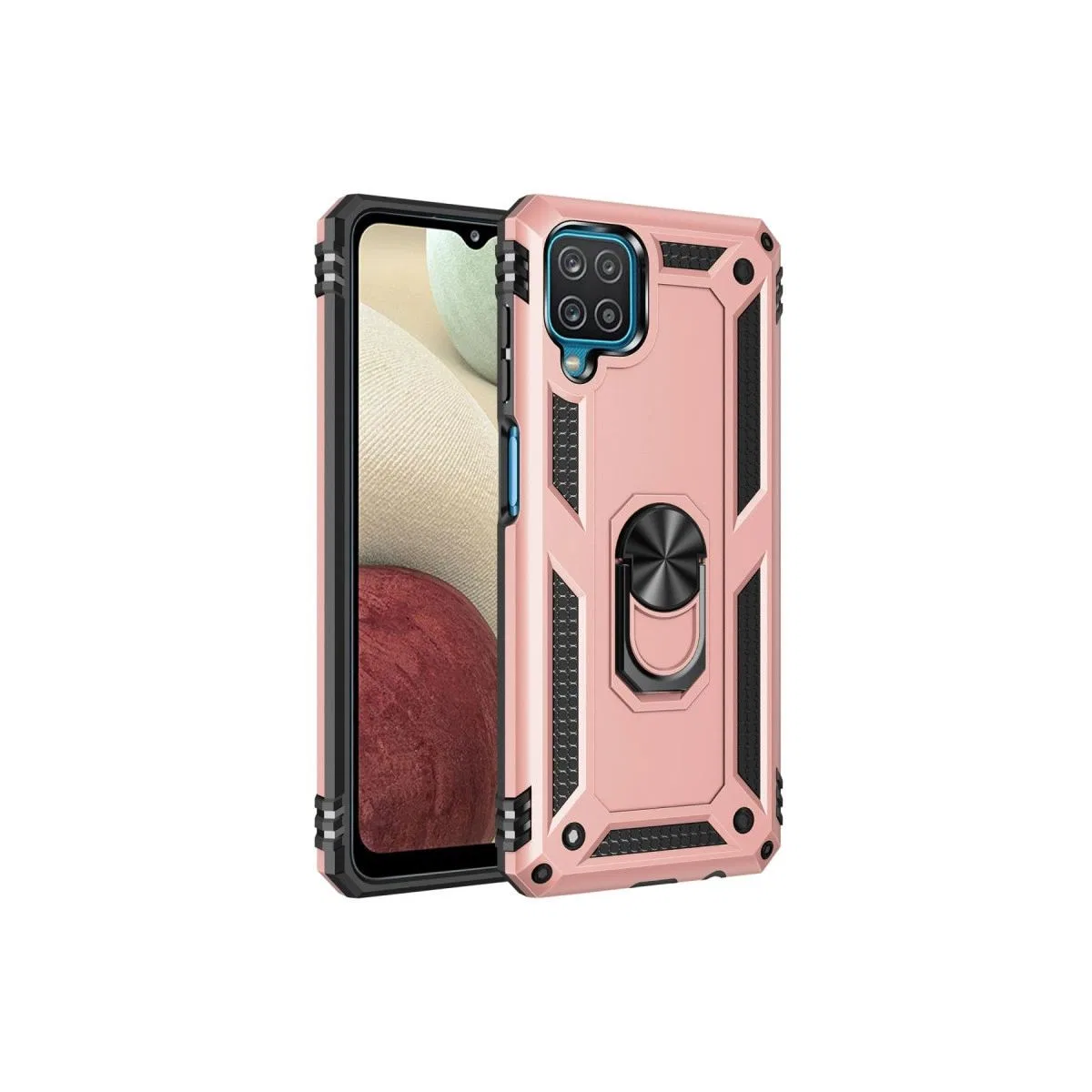 Samsung Galaxy A22 Kılıf Sofya Yüzüklü Silikon Kapak - Rose
