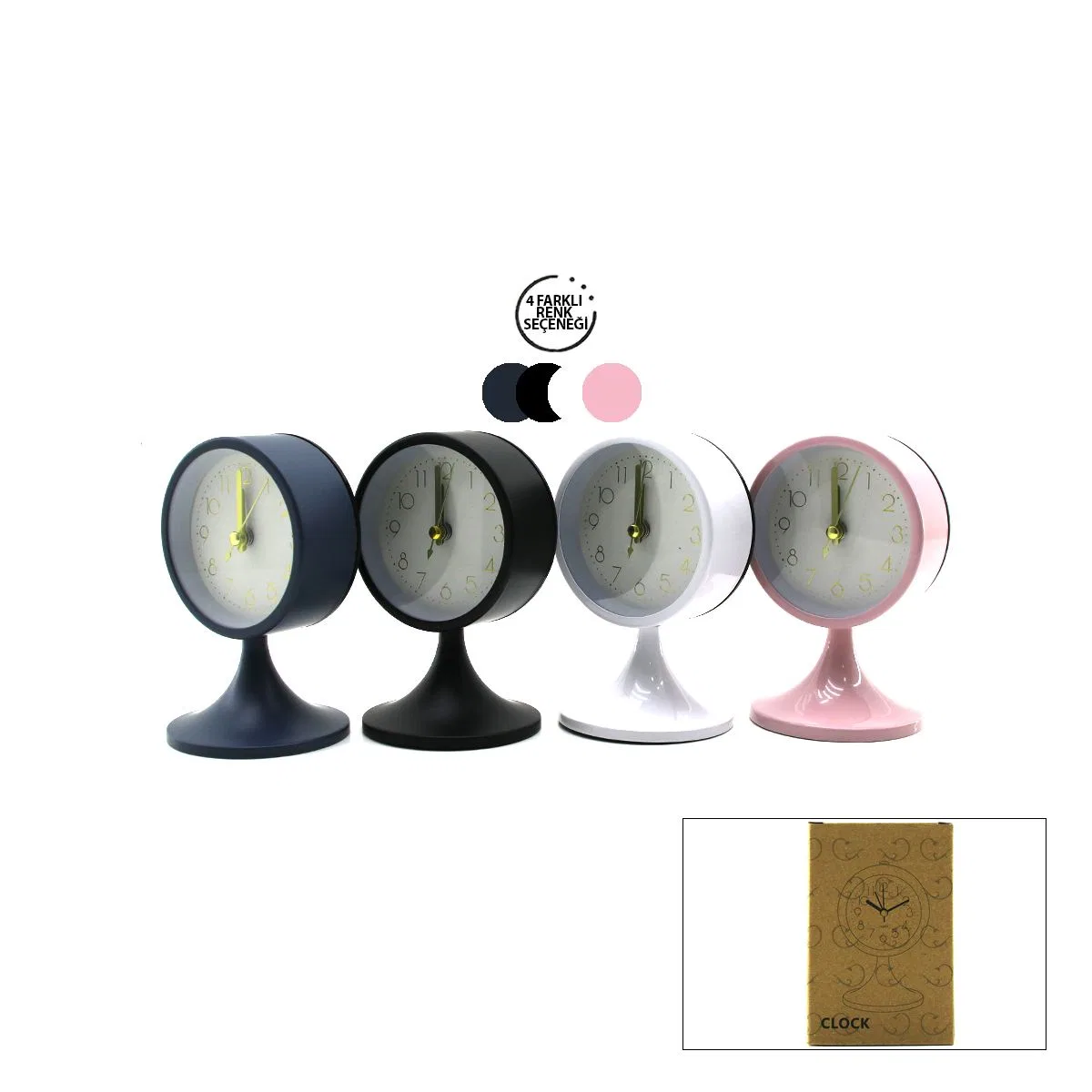 Twin Bell Metal Masa Çalar Saat 8. 5 cm - Pilli görsel 2