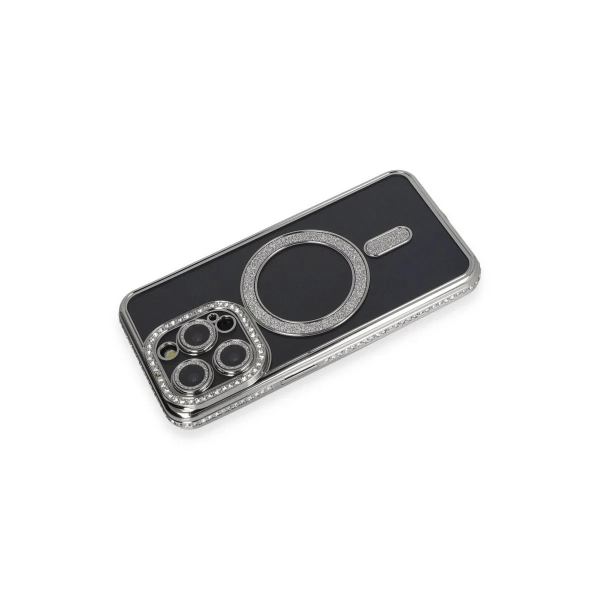 Apple İphone 14 Pro Max Kılıf Joke Simli Magneticsafe Kılıf - Gri görsel 2