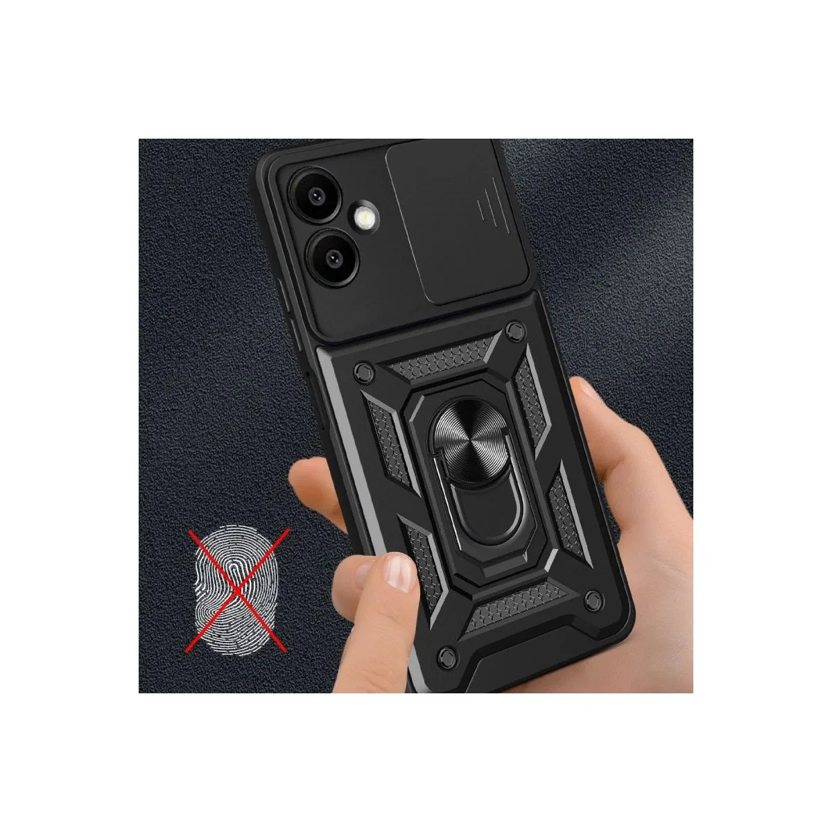 Samsung Galaxy A06 Kılıf Pars Lens Yüzüklü Silikon - Yeşil görsel 2