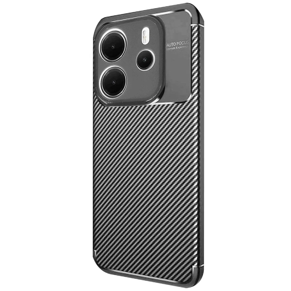 Xiaomi Redmi Note 14 4g Kılıf Auto Focus Karbon Kapak - Siyah görsel 3